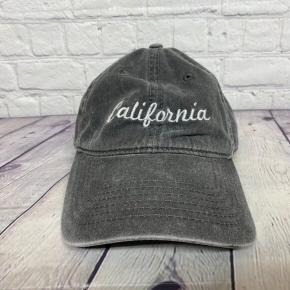 Dad Hat Cap Gray Strap Back California Embroidered Cursive Brandy Melville 1SIZE - Picture 5 of 8